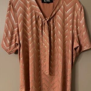 Louise Paris Plus Gold Chevron Patterned Top